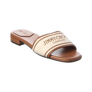 Jimmy Choo Joa Canvas & Leather Sandal, Brown